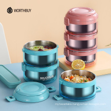 18/8 Stainless Steel Lunch Box For Kids Leak-Proof Bento Box Heat Preservation Food Container Storage Kitchen Food Box